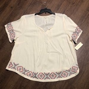 Sonoma Women’s Creme Shirt Short Sleeve NWT 3X